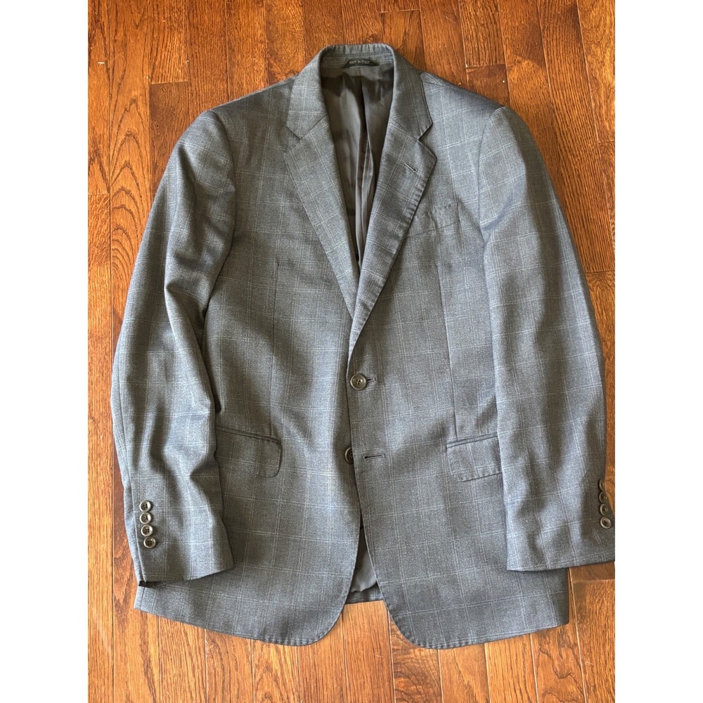 Giorgio Armani Soft Suit Men 48R Gray Plaid Wool Silk 2 Piece Italy $3695 - Picture 6 of 16
